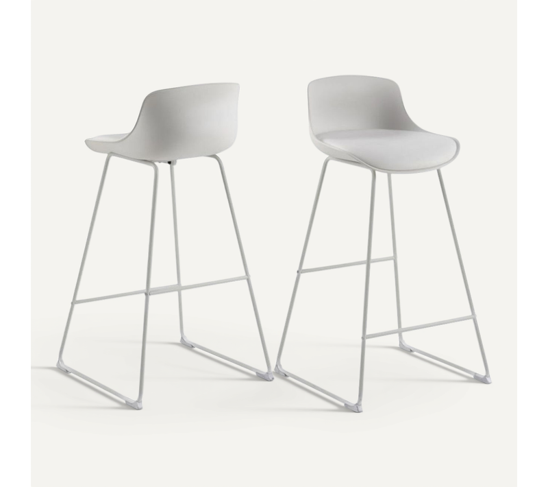 Tabourets De Bar En Métal Et Simili (lot De 2) - Lilian