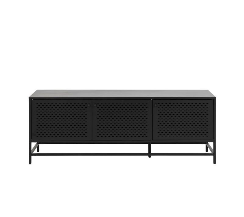 Buffet Bas Scandinave En Métal Noir 3 Portes L160 - Harlow