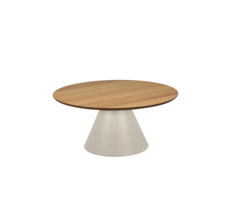 Table Basse Ronde En Bois Et Métal Grège D85 - Girolle