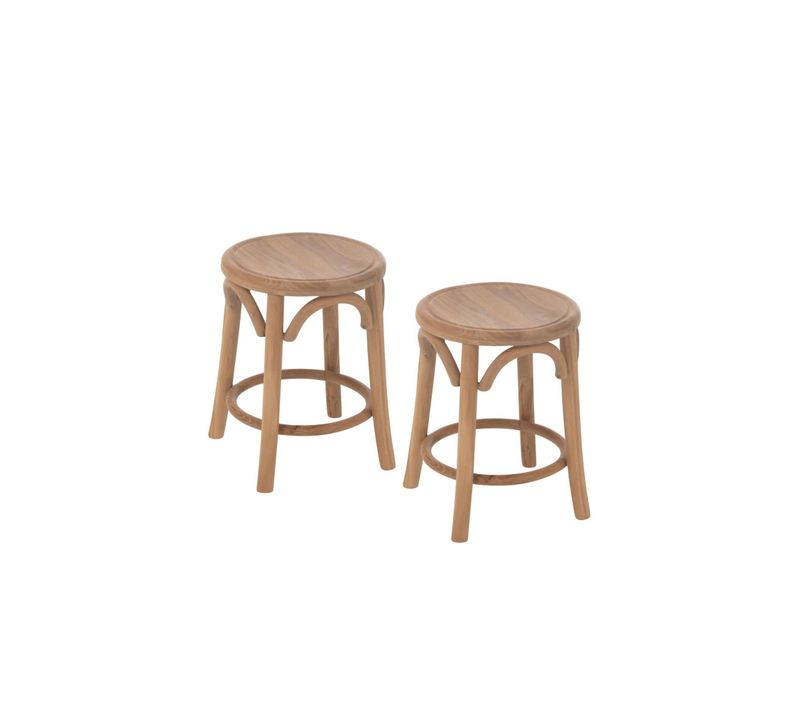 Tabourets Rétro En Teck Naturel (lot De 2) - Frasi