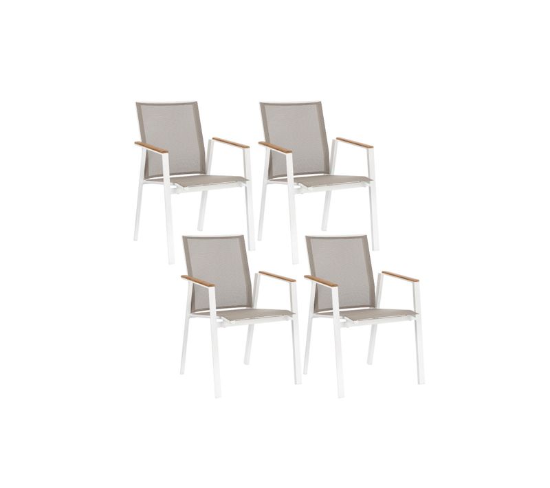 Chaises De Jardin Empilables En Aluminium (lot De 4) - Kerver