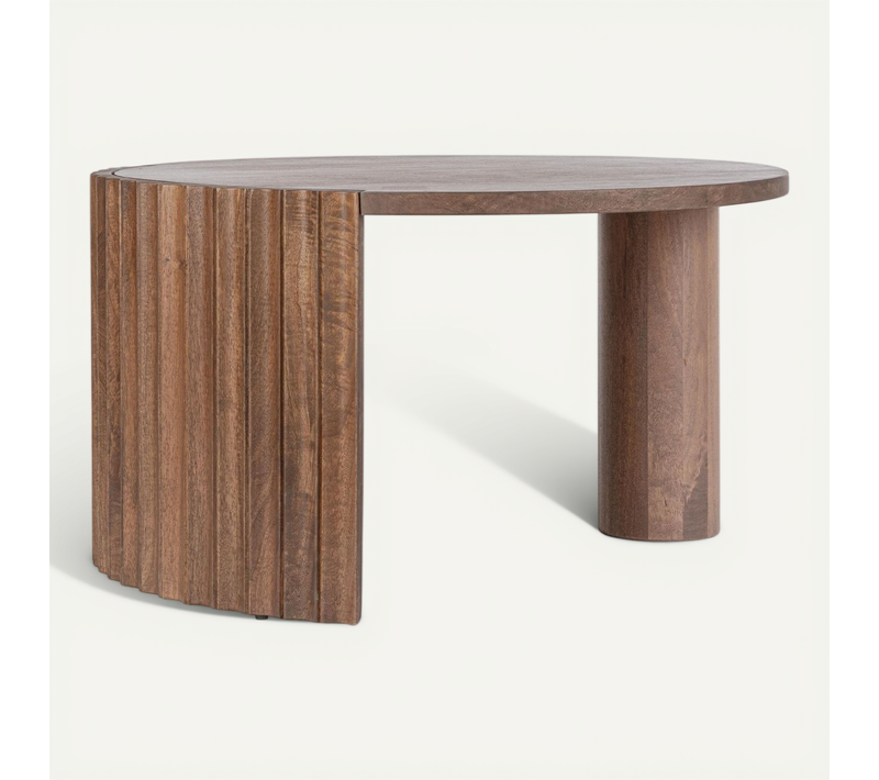 Table Basse Ronde En Manguier Brun Contemporaine D80 - Agra