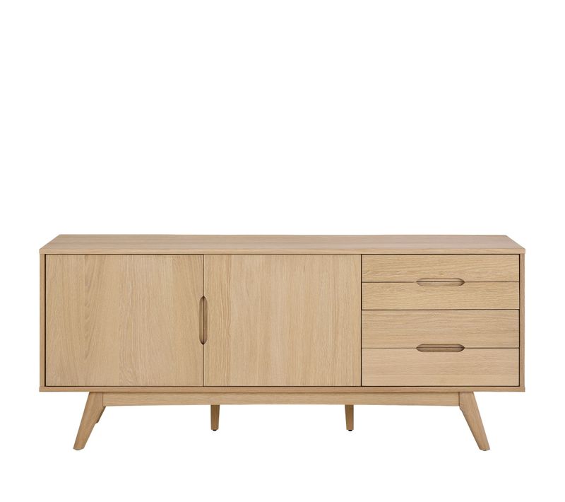 Buffet En Bois Blanchi 2 Portes 4 Tiroirs L180 - Martine