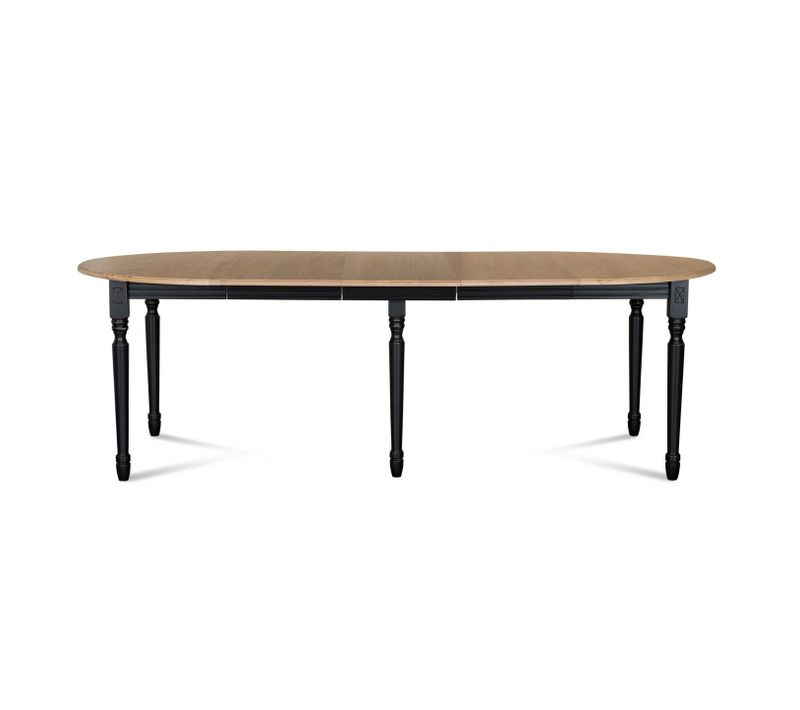 Table Ronde En Bois 6 Pieds Tournés D105 + 3 Rallonges Bois - Victoria