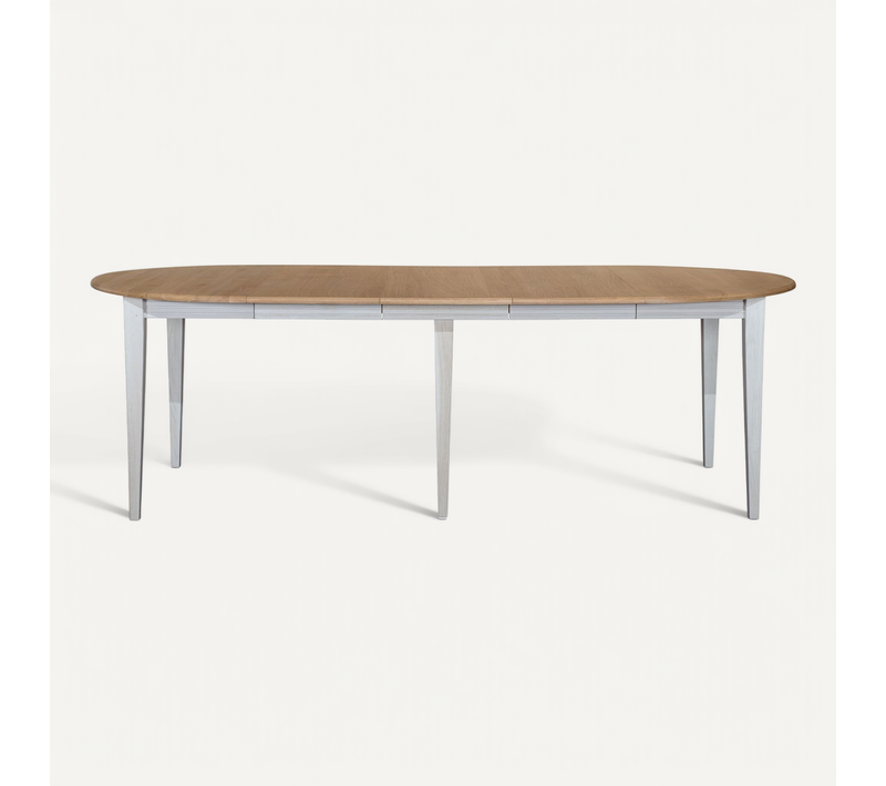 Table Ronde 6 Pieds Fuseau D105 + 3 Rallonges Bois - Victoria