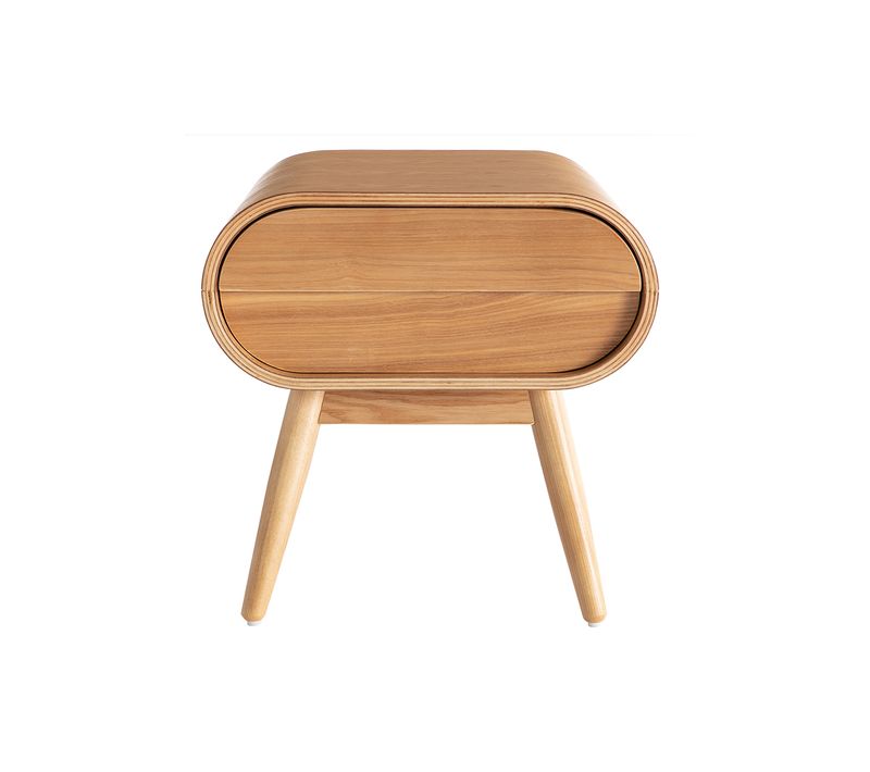 Table De Chevet Avec Tiroir Vintage Bois Clair Bjorg