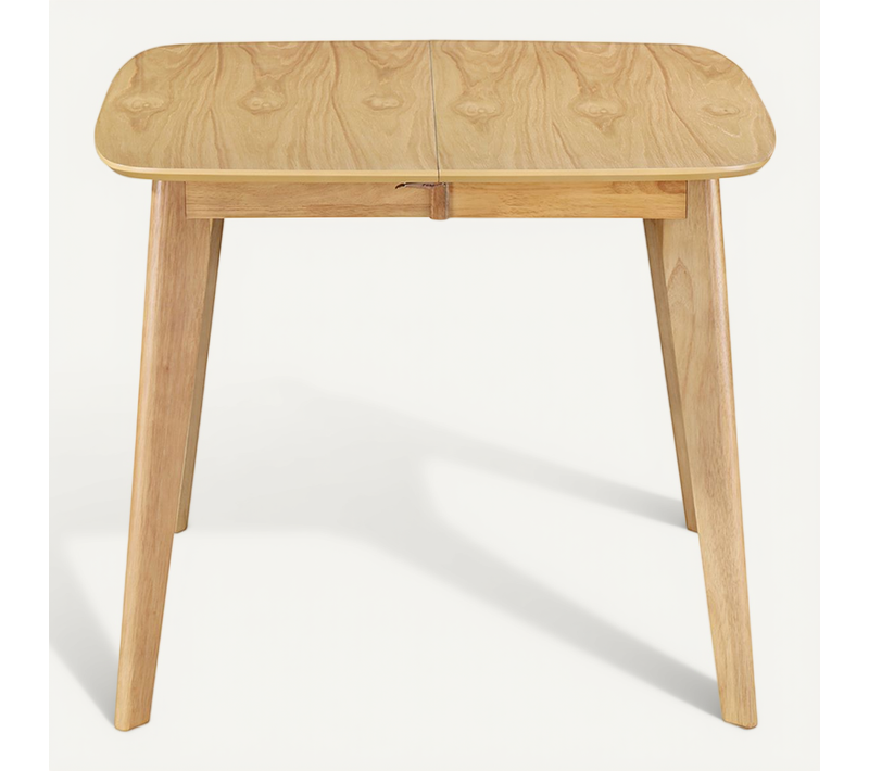 Table à Manger Extensible Scandinave Carrée Placage Chêne L90-130 Cm Leena