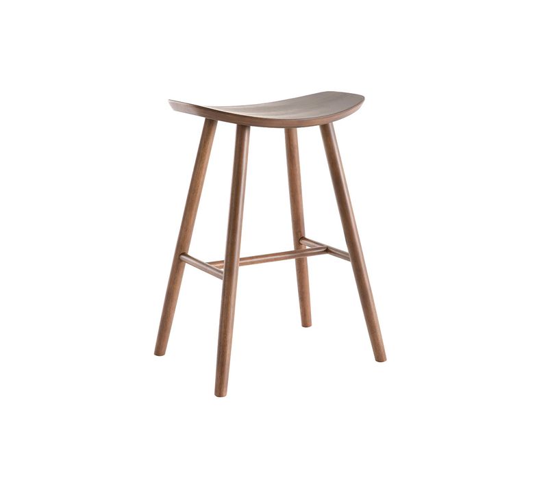 Tabouret De Bar Design Noyer H65 Cm Demory