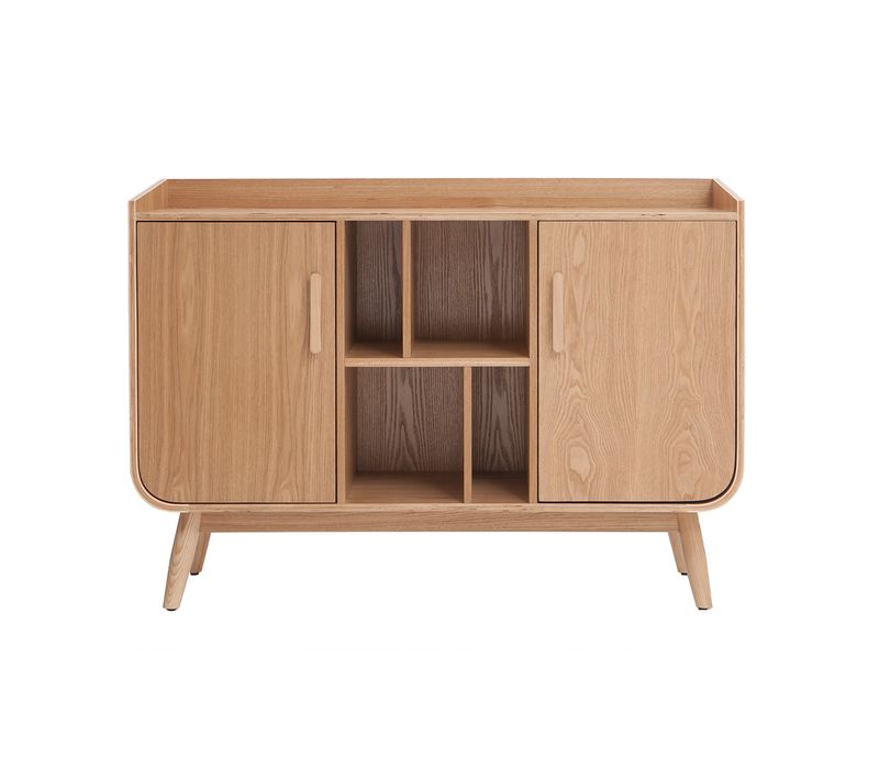 Buffet Scandinave En Bois Clair 2 Portes L122 Cm Hallen
