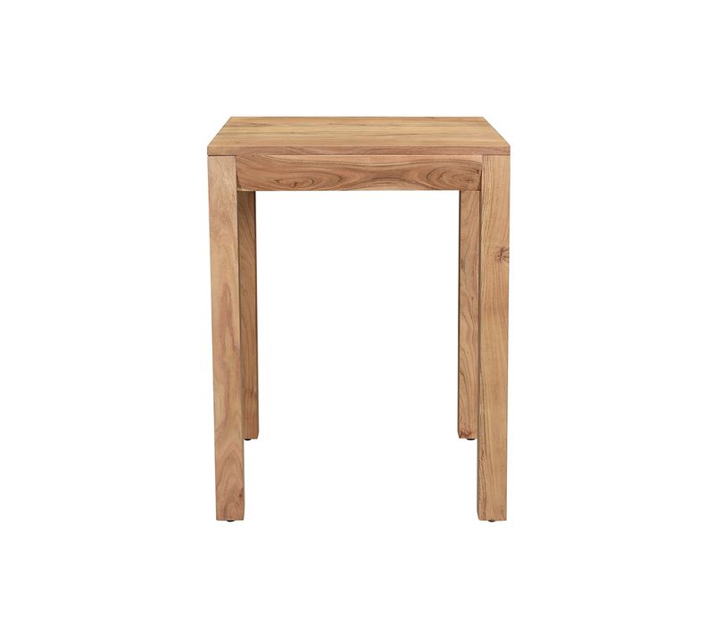 Table De Bar Haute Extensible Carrée En Bois Massif L80-135 Cm Balto