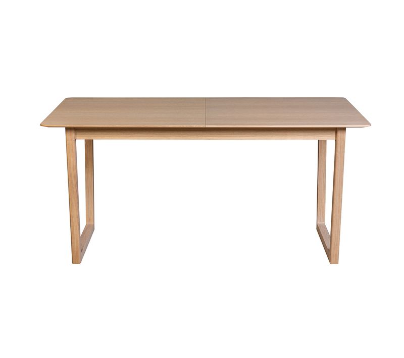Table Extensible Rallonges Intégrées Rectangulaire Bois Clair Chêne L160-240 Cm Laho