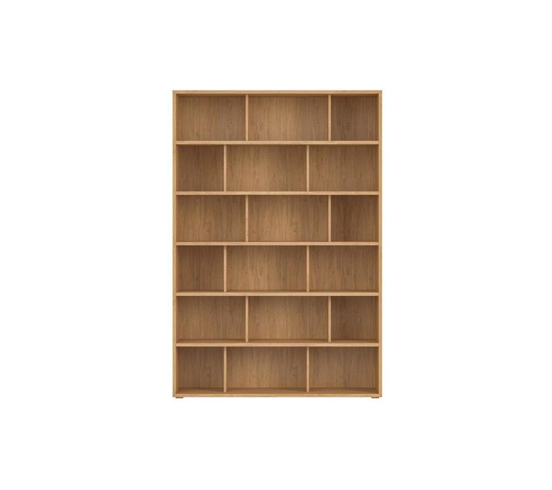 Bibliothèque Scandinave Finition Bois Clair Chêne L140 Cm Epure