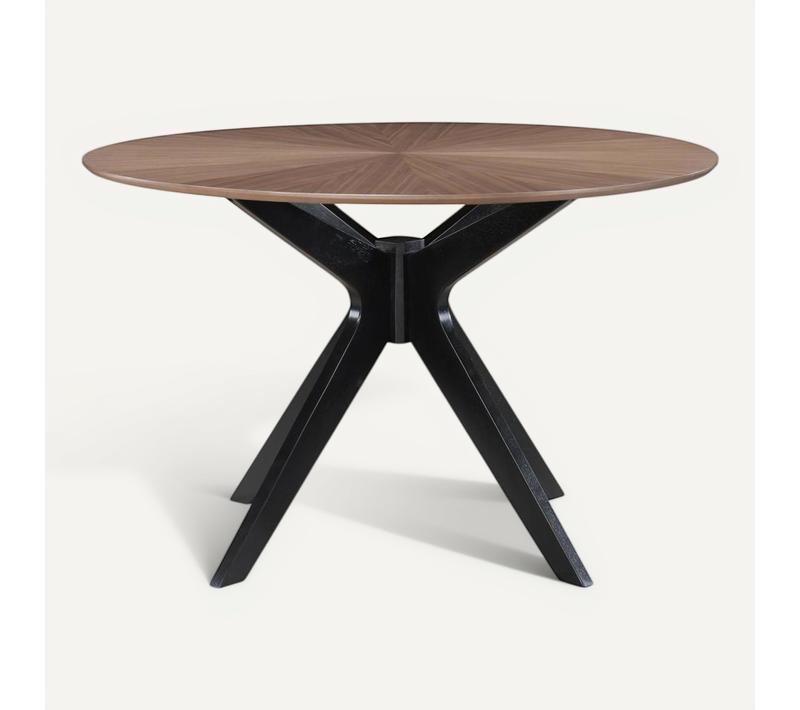 Table à Manger Design Ronde Noyer D120 Cm Dielli