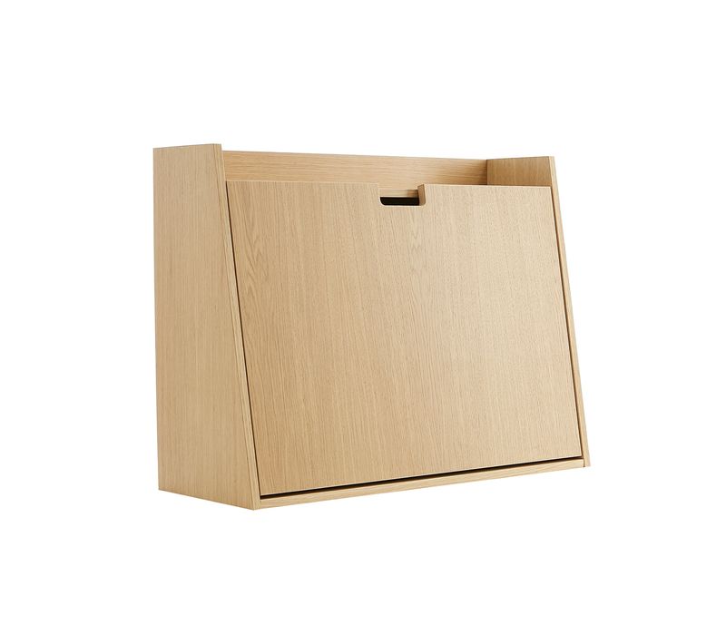 Bureau Mural Avec Rangements Scandinave Bois Clair Chêne L78 Cm Gabin