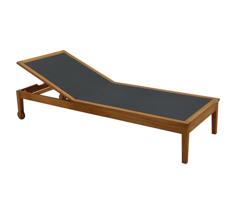 Bain De Soleil Gris Foncé Et Bois Massif Naveen