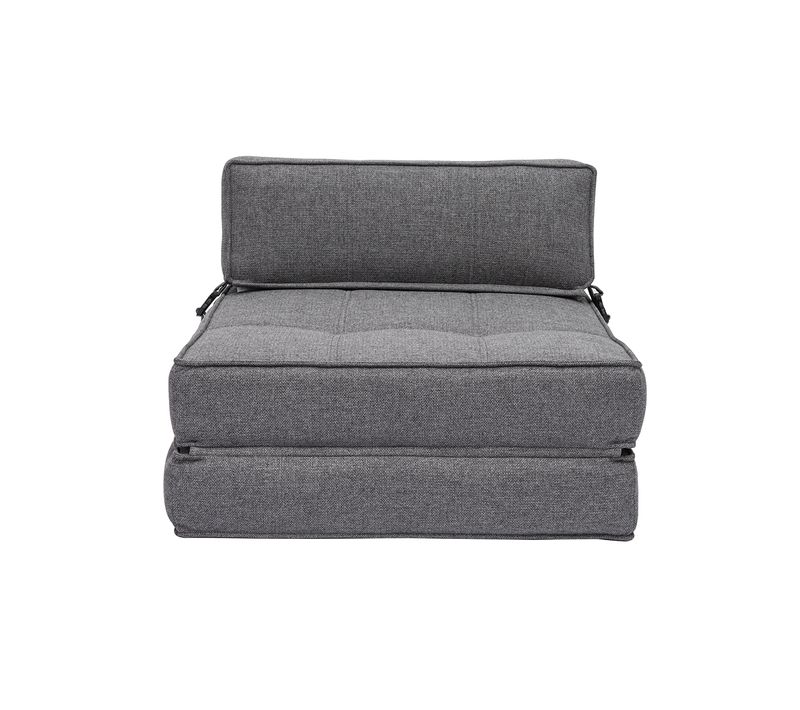 Chauffeuse 1 Place Convertible En Tissu Gris Katy