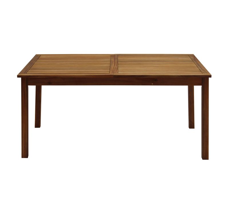 Table De Jardin Extensible Rallonges Intégrées En Bois Massif L160-210 Cm Mayel