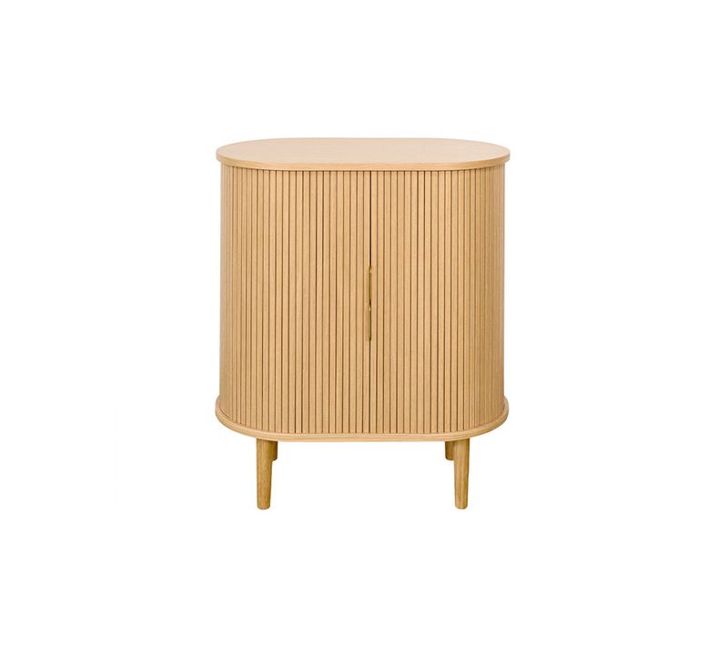 Buffet Haut Vintage Avec Portes Coulissantes Bois Clair Chêne L70 Cm Epic