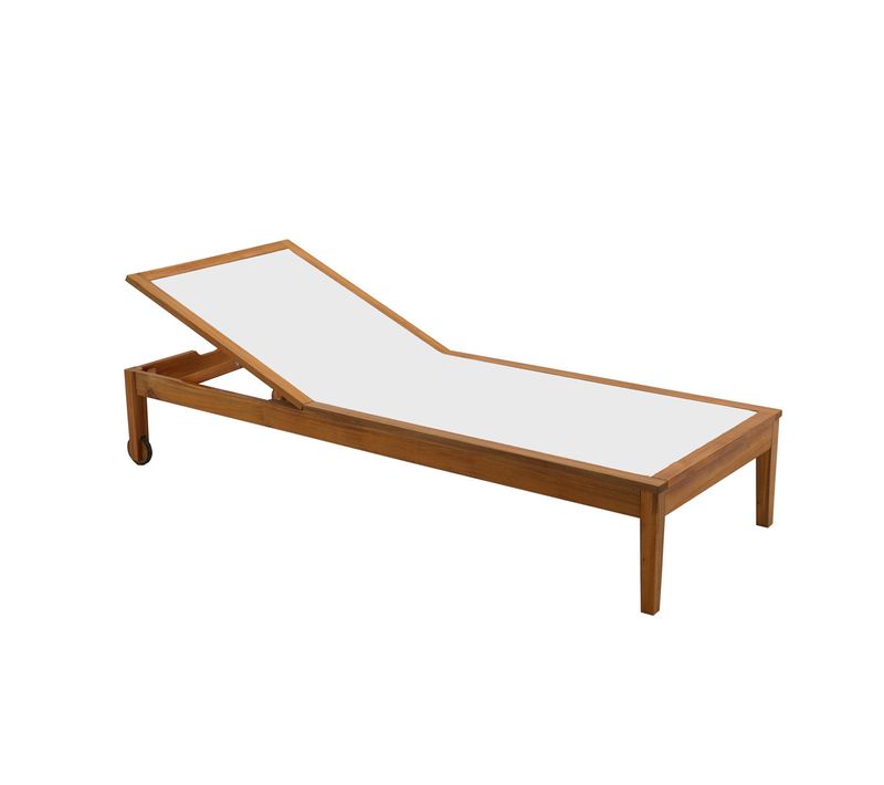 Bain De Soleil Blanc Et Bois Massif Naveen