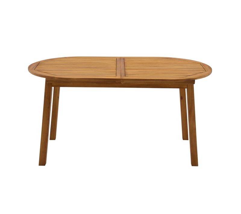 Table De Jardin Extensible Rallonges Intégrées En Bois Massif L160-210 Cm Mayel