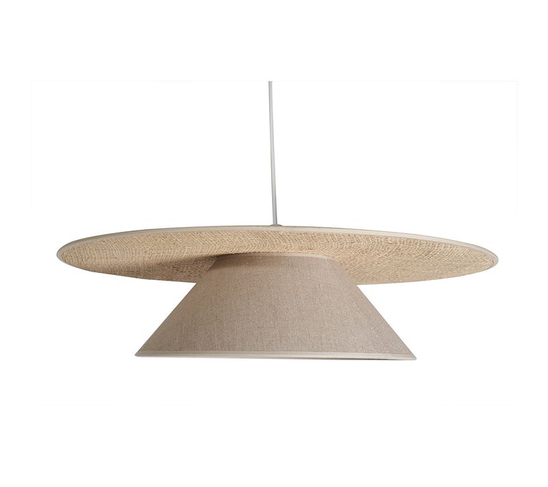 Suspension En Lin Beige Et Rabane Naturelle L55 Cm Azami