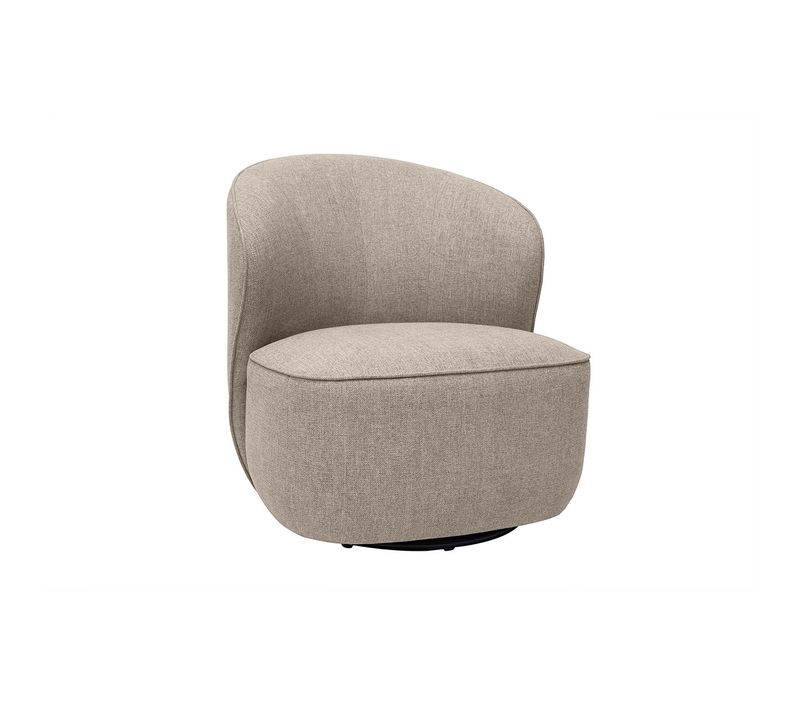 Fauteuil Design Pivotant En Tissu Taupe Amber