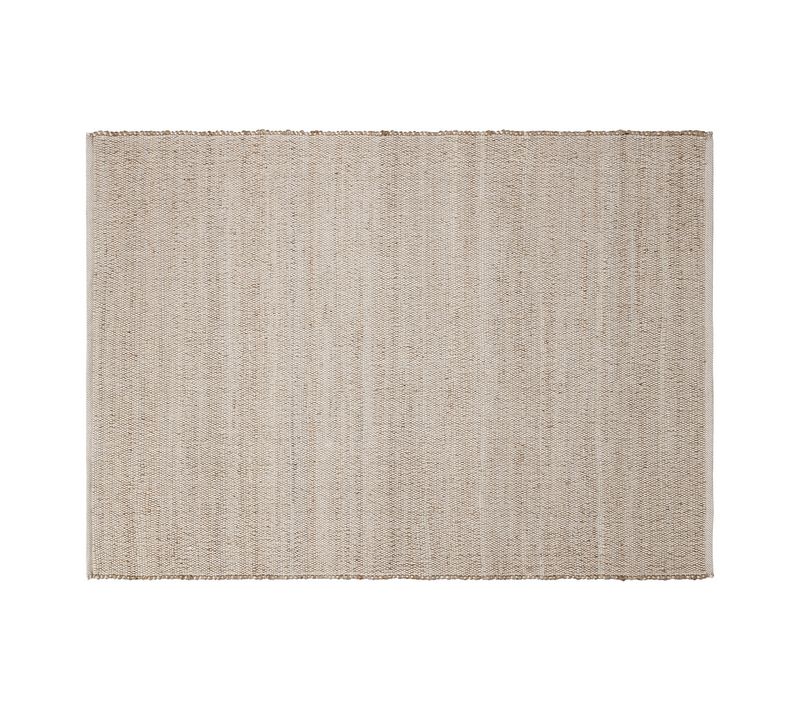 Tapis Rectangulaire Beige En Jute Et Coton Tissé 160 X 230 Cm Camao