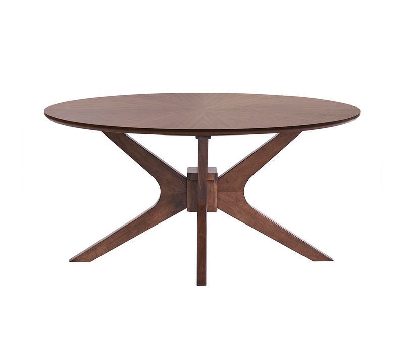 Table Basse Ovale Bois Foncé Noyer L90 Cm Dielli