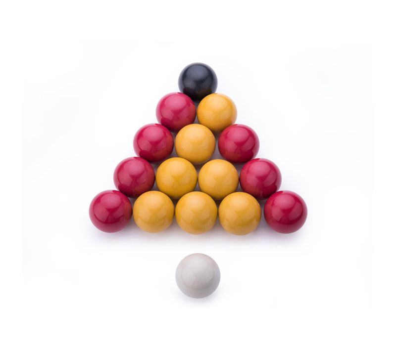 Billes Billard 50.8 Mm Lot De 16 Pour Jeu Anglais Pool - Jaune