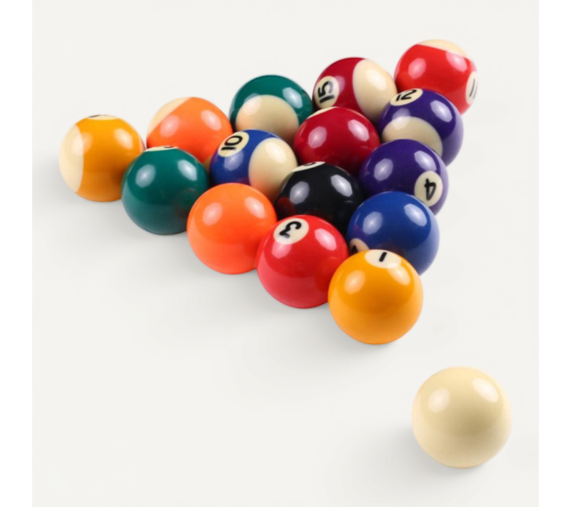 Billes Billard 50.8 Mm Lot De 16 Pour Jeu Américain - Multicolore