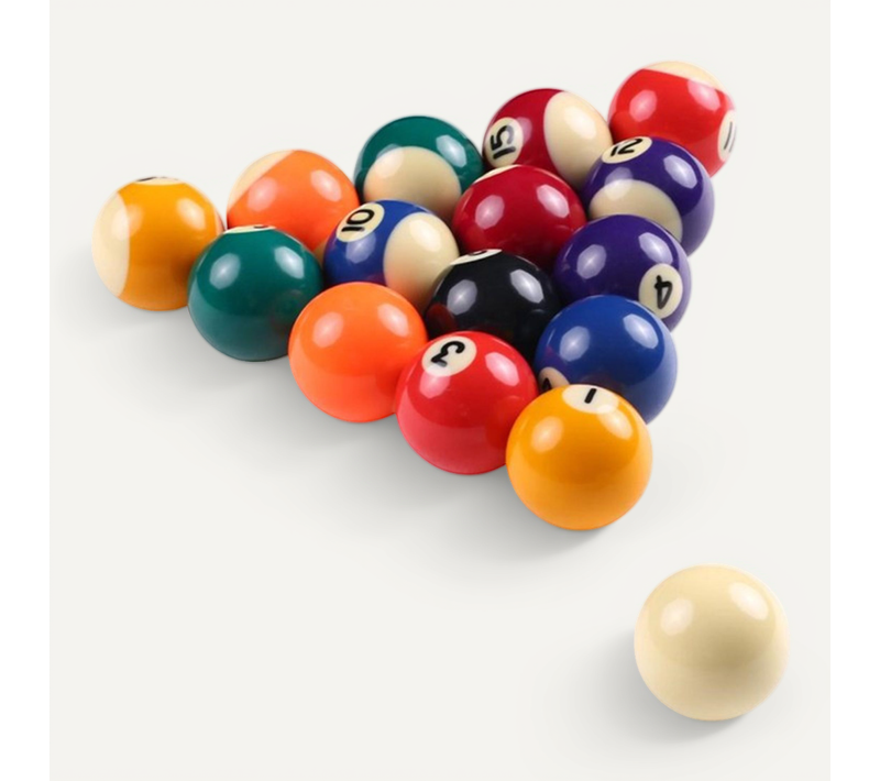 Billes De Billard 57 Mm Lot De 16 Pour Jeu Américain - Multicolore