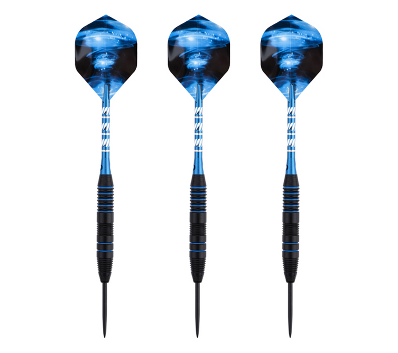 Jeu De 3 Fléchettes Pro Pointe Acier 22g Typhoon Bleu - Bleu