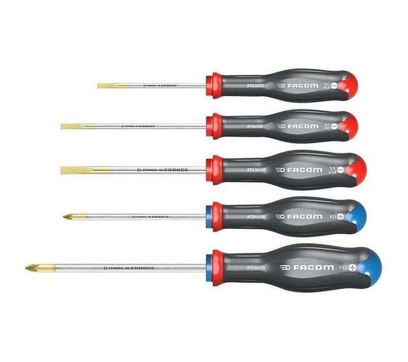 Coffret De 5 Tournevis Protwist : Fente Et Pozidriv, Manches Ergonomiques