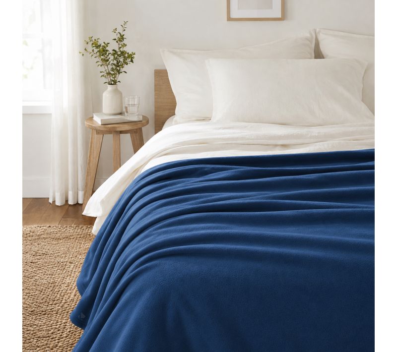 Couverture Polaire 240x260 Cm Isba Marine 100% Polyester 320g/m2 Non-feu