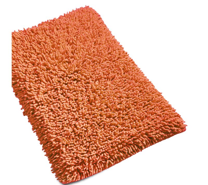 Tapis De Bain 50x80 Cm Chenille Orange Terracotta 1800g/m2