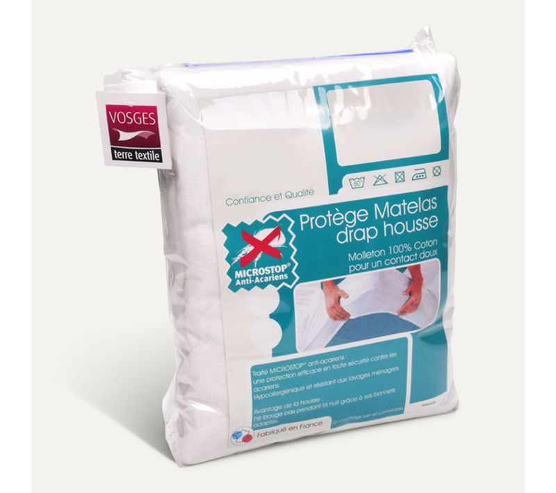 Protège Matelas Antonin 160x200 Cm Bonnet 30 Cm Molleton 220 G/m² Absorbant Blanc
