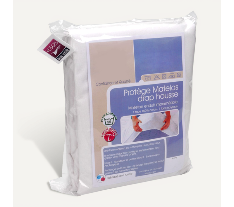 Protège Matelas Imperméable Antony 180x210 Cm Bonnet 40 Cm Coton