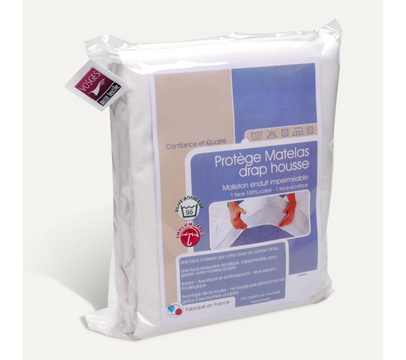 Protège Matelas Imperméable Antony 120x220 Cm Bonnet 30 Cm Coton