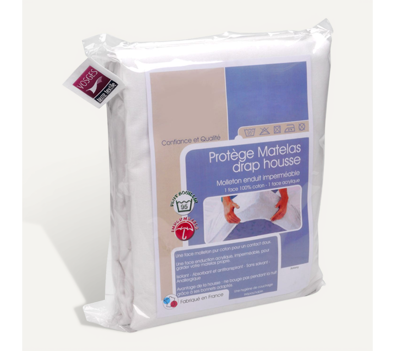 Protège Matelas Imperméable Antony 100x220 Cm Bonnet 30 Cm Coton