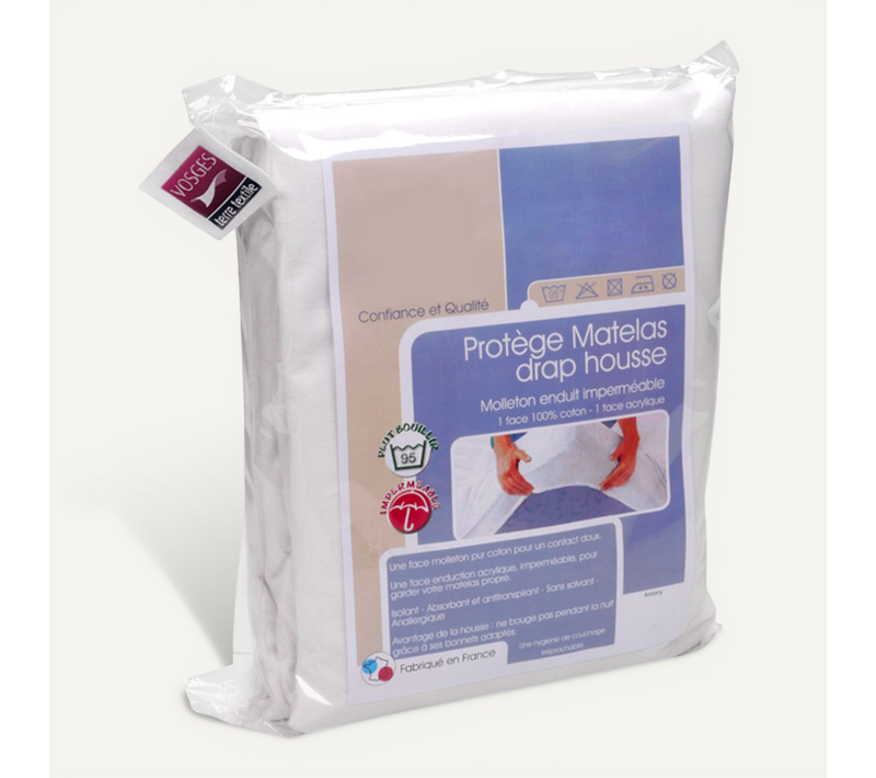 Protège Matelas Imperméable Antony 80x220 Cm Bonnet 40 Cm Coton