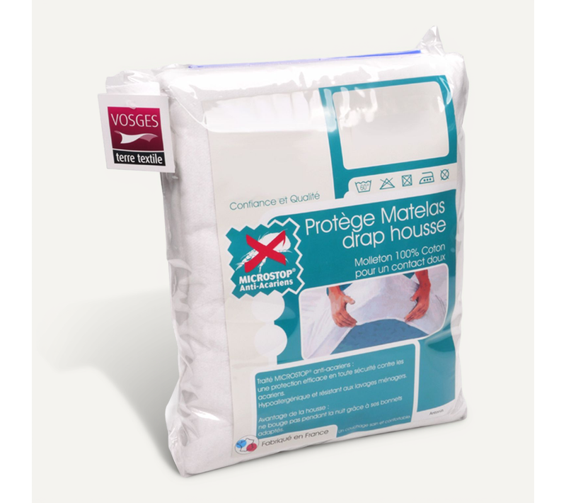 Protège Matelas Antonin 80x220 Cm Bonnet 30 Cm Molleton 220 G/m² Absorbant Blanc