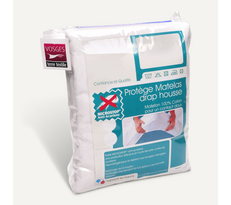 Protège Matelas Antonin 80x210 Cm Bonnet 40 Cm Molleton 220 G/m² Absorbant Blanc