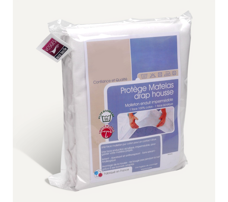 Protège Matelas Imperméable Antony 120x200 Cm Bonnet 40 Cm Coton
