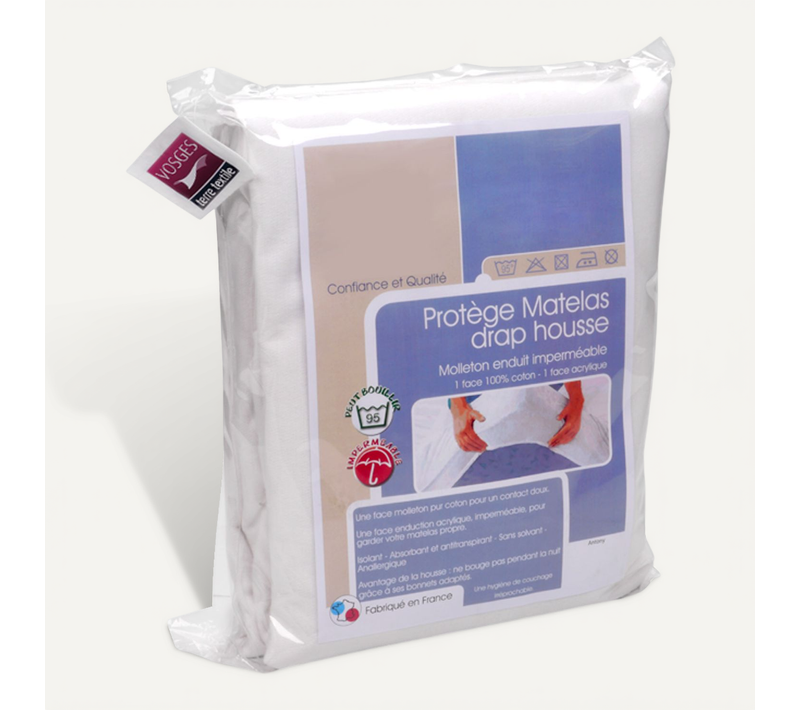 Protège Matelas Imperméable Antony 90x220 Cm Bonnet 23 Cm Coton