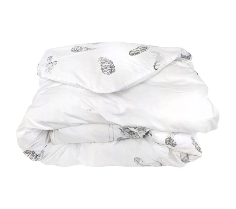 Housse De Couette 200x200 Cm Percale Pur Coton Plumes