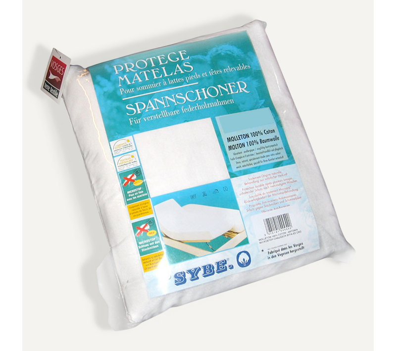 Protège Matelas Antonin 2x100x220 Cm Bonnet 40 Cm Molleton 220 G/m² Absorbant Blanc Lit Articulé Tp
