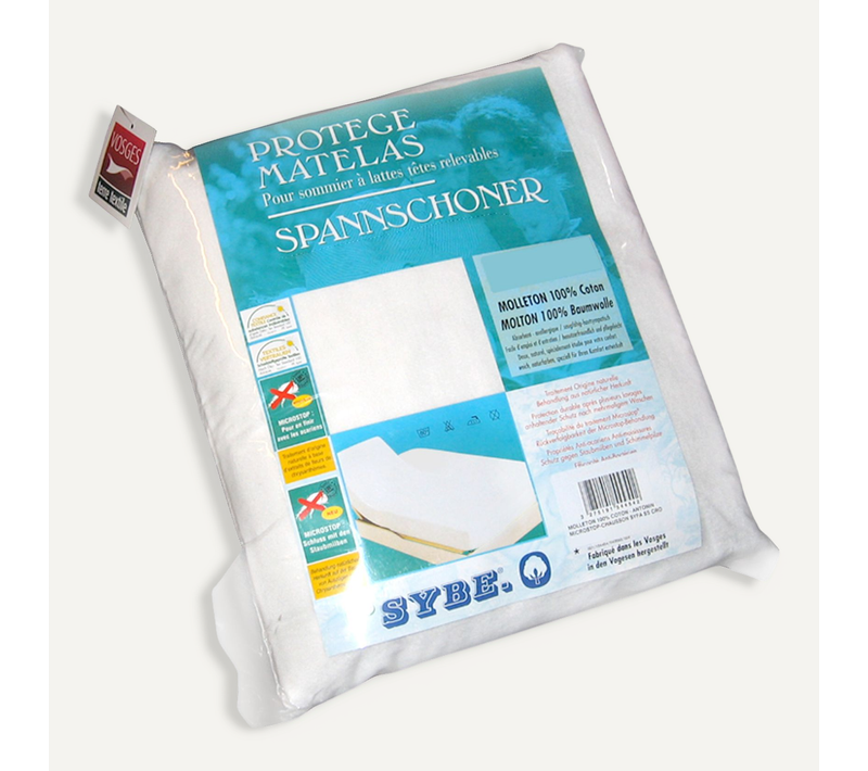 Protège Matelas Antonin 2x100x220 Cm Bonnet 23 Cm Molleton 220 G/m² Absorbant Blanc Lit Articulé Tr