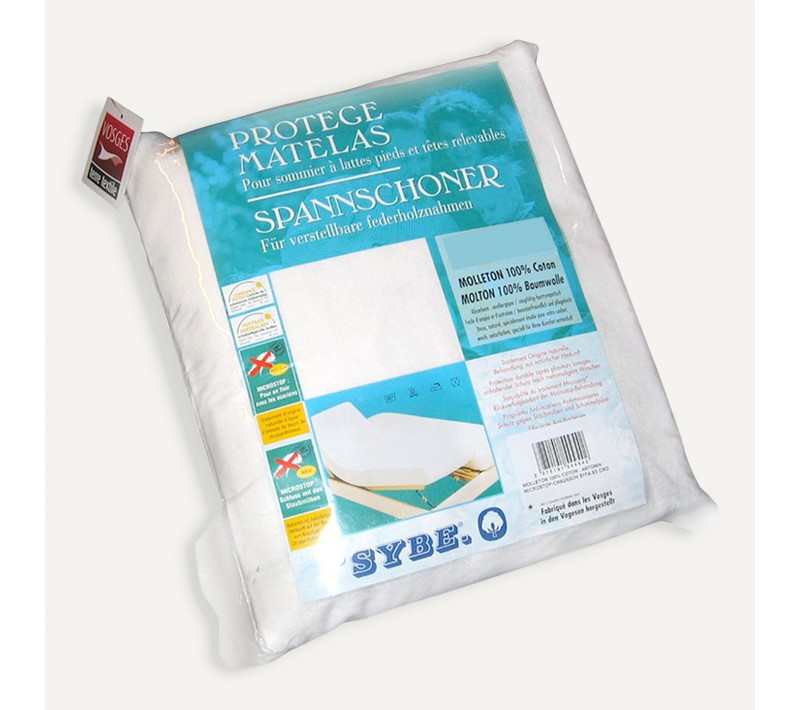 Protège Matelas Antonin 2x70x190 Cm Bonnet 40 Cm Molleton 220 G/m² Absorbant Blanc Lit Articulé Tpr