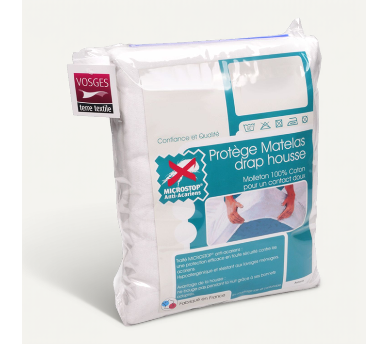 Protège Matelas Antonin 190x200 Cm Bonnet 30 Cm Molleton 220 G/m² Absorbant Blanc