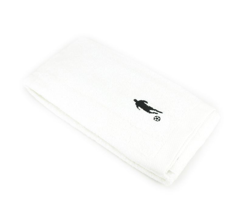 Drap De Douche 70x140 Cm Coton 550g/m2 Pure Football Blanc